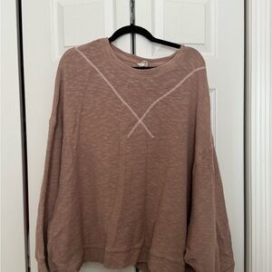 Free People Flowing Lightweight Sweater Oversized Fit Brown L